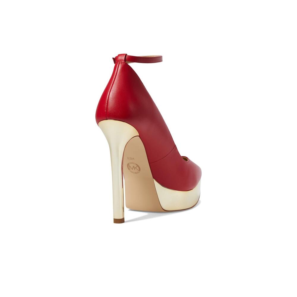 MICHAEL KORS XENIA ANKLE STRAP PUMP CRIMSON 6.5 M - Picture 5 of 5
